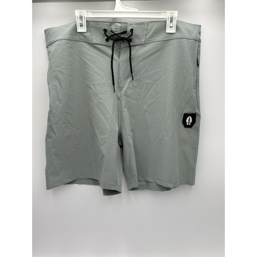Bearded Goat Men's Hybrid Board Shorts Size 38 Gray Stretch Surf Swim Casua‎
